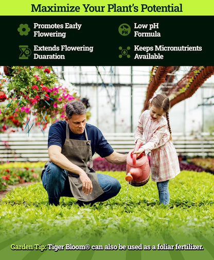 FoxFarm Tiger Bloom Liquid Fertilizer Concentrate - Fast Acting Formula for Vicious Growth with