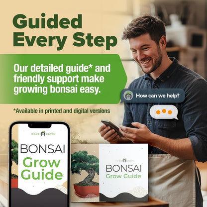 HOME GROWN 𝗨𝗦𝗔 Bonsai Tree Kit – 6 Heirloom Varieties with Unique Pots – DIY Bonsai Starter Kit