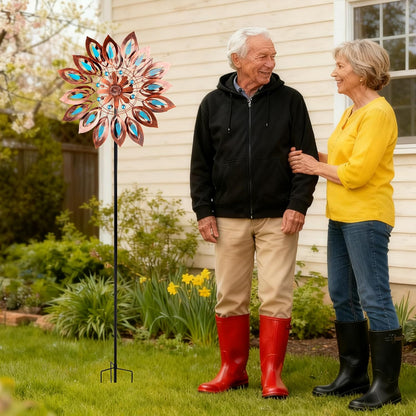 Wind Spinners for Outdoor Yard Decor, 360 Degrees Swivel Large Outdoor Metal Wind Spinner, 76" Wind