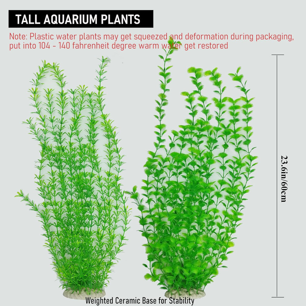 23.6 Inch Tall Aquarium Plants – Large Lifelike Artificial Fish Tank Decorations, Fish Tank Plants