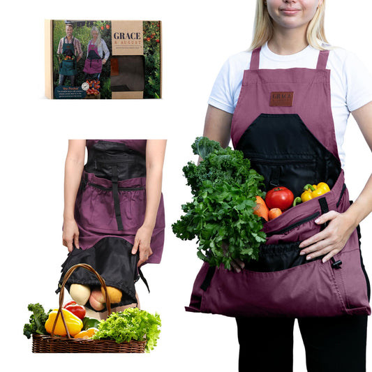 Gardening Apron with Harvest Pouch - 7 Pocket Garden Gift for Women & Men