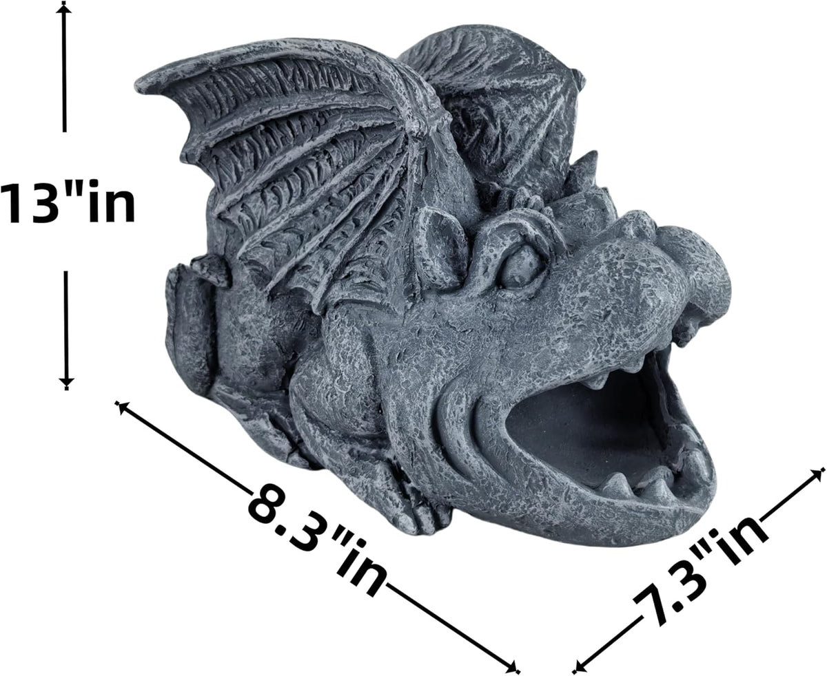 Gargoyle Statues Garden Decoration, Resin Statue Outdoor Decor, Animal Downspout Diverter