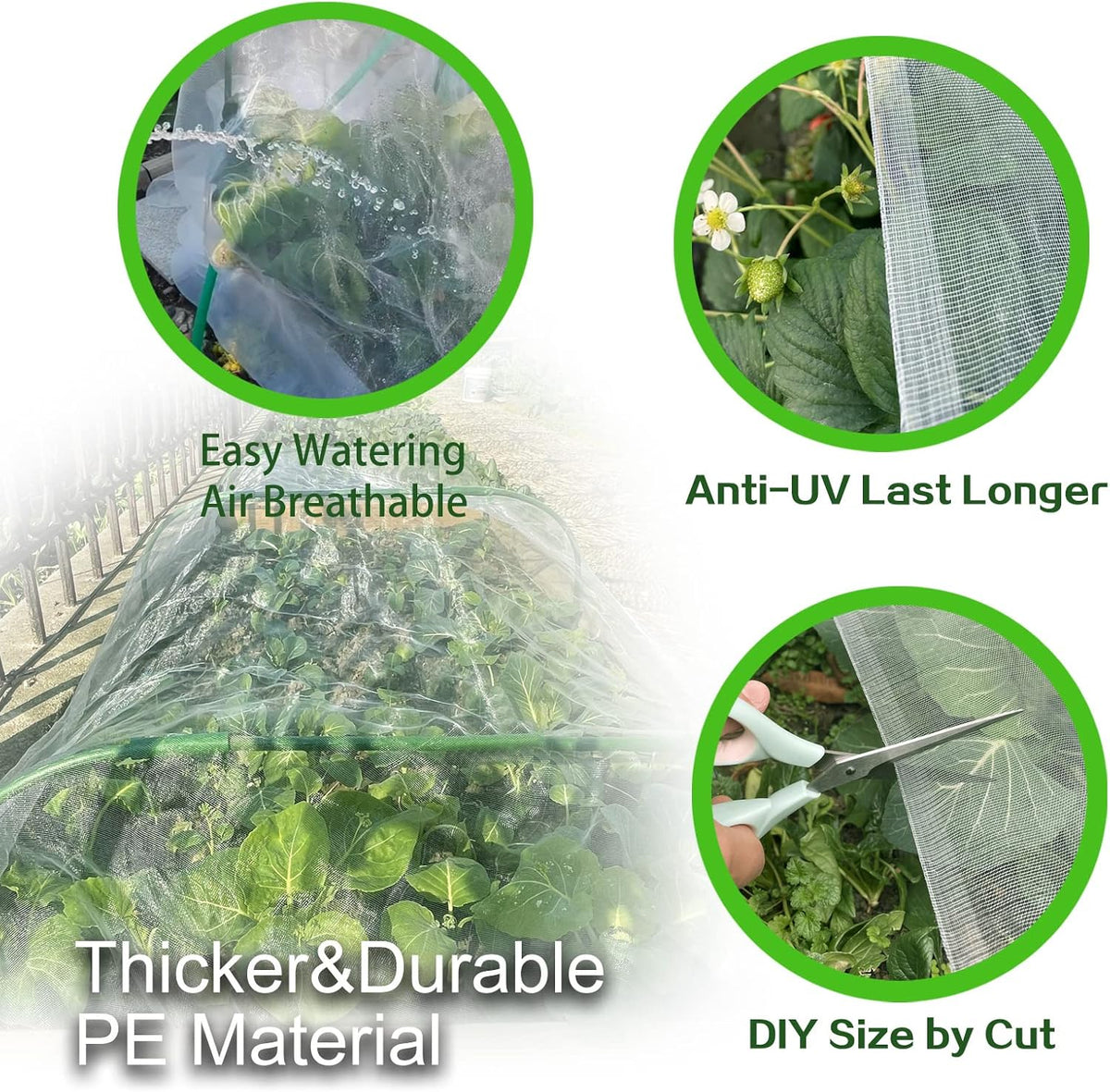 Garden Netting Ultra Fine 8x10Ft, Plant Covers, Barrier Mesh for Plant Vegetables Fruit Flower