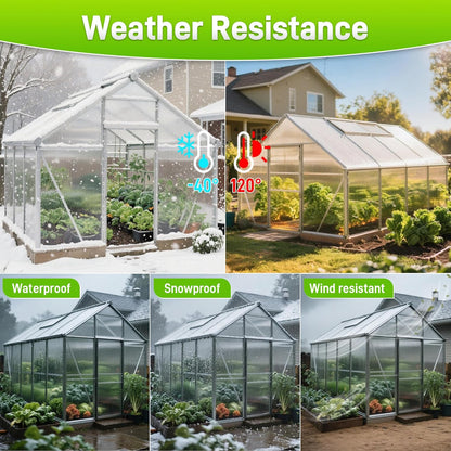 8PCS Polycarbonate Greenhouse Panels, 6' x 4' x 0.16'' Twin-Wall Panels Polycarbonate Sheet, Clear