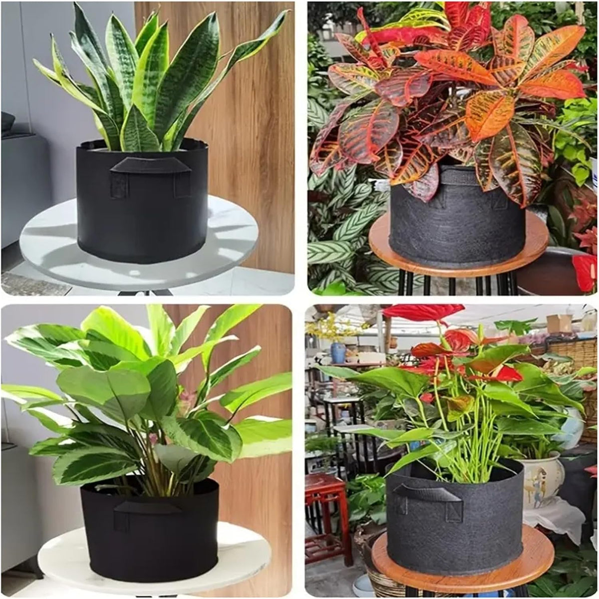 10-Gallon 10 Pack Grow Bags,Thickened Aeration Fabric Growing Pots Planters with Handles for