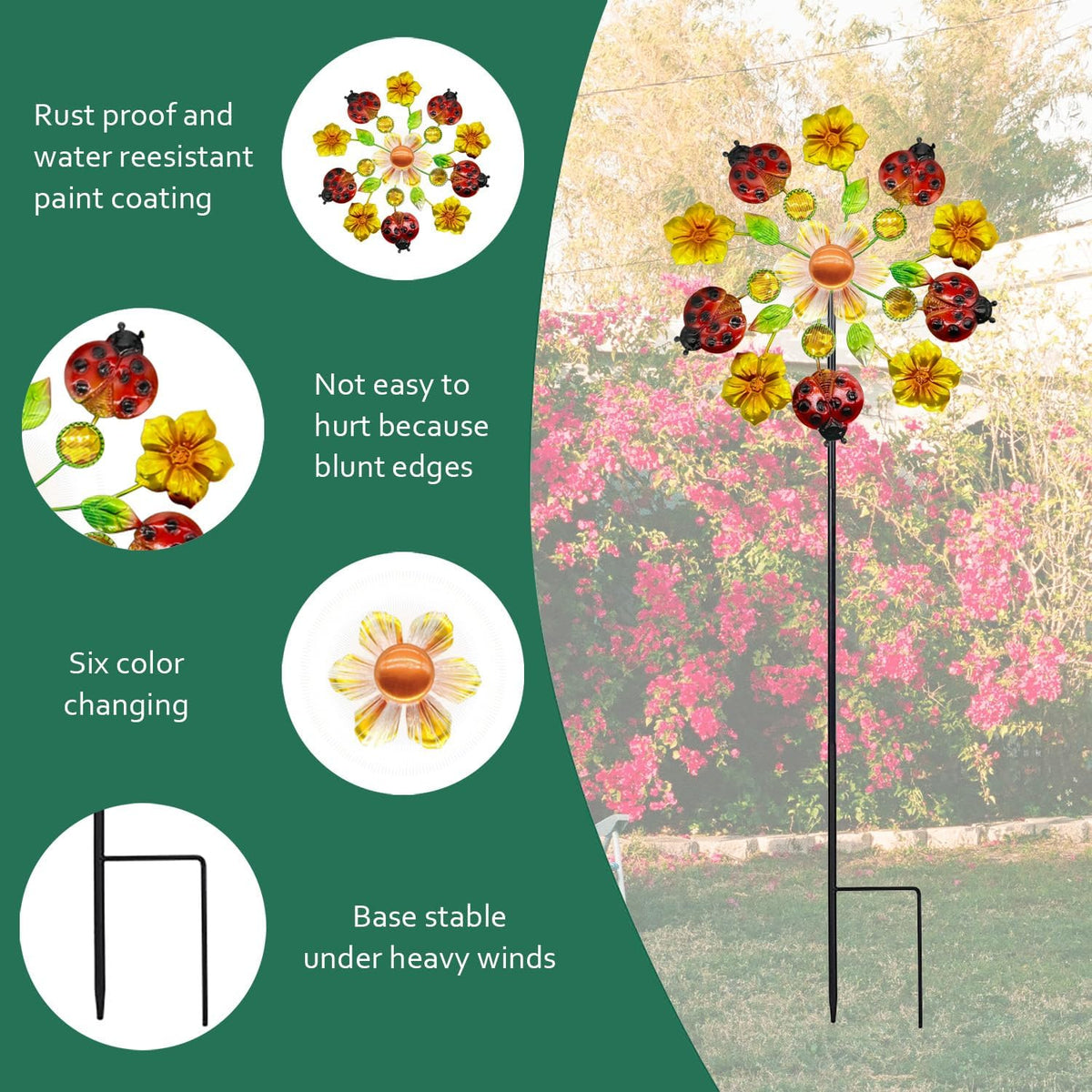 Solar Wind Spinners Outdoorsfor Yard and Garden - 40 Inch Metal Wind Sculpture, Outdoor Kinetic