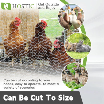 HOSTIC 4FTx150FT Chicken Wire Netting 2IN Mesh Galvanized Wire Hexagonal Fencing for Poultry Garden