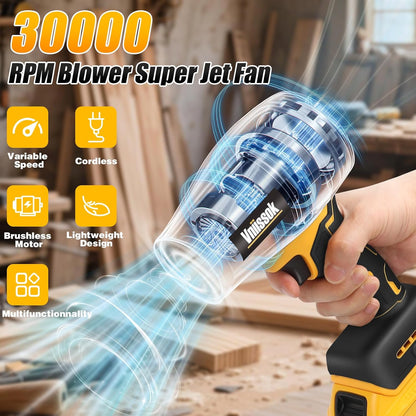 Electric Cordless Leaf Blower Dust Blower for DEWALT 20V Battery, High-Speed Motor Handheld Jet Fan