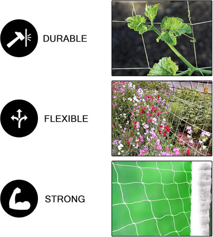 COMMON CULTURE Grow Strong Soft Mesh Nylon Trellis Netting Bulk Roll, 3.5 Inch Squares (9 cm), 5 ft