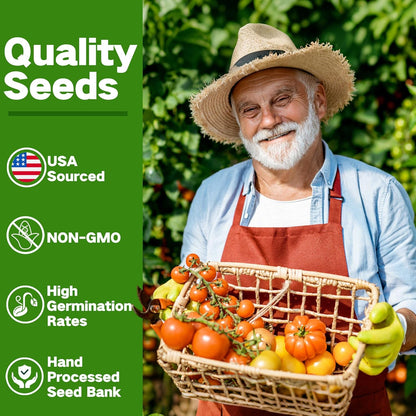 Lush&Dew Year-Round USDA Zone 6 Heirloom Survival Seed Kit, 32 Varieties 32,000+ Seeds for Planting