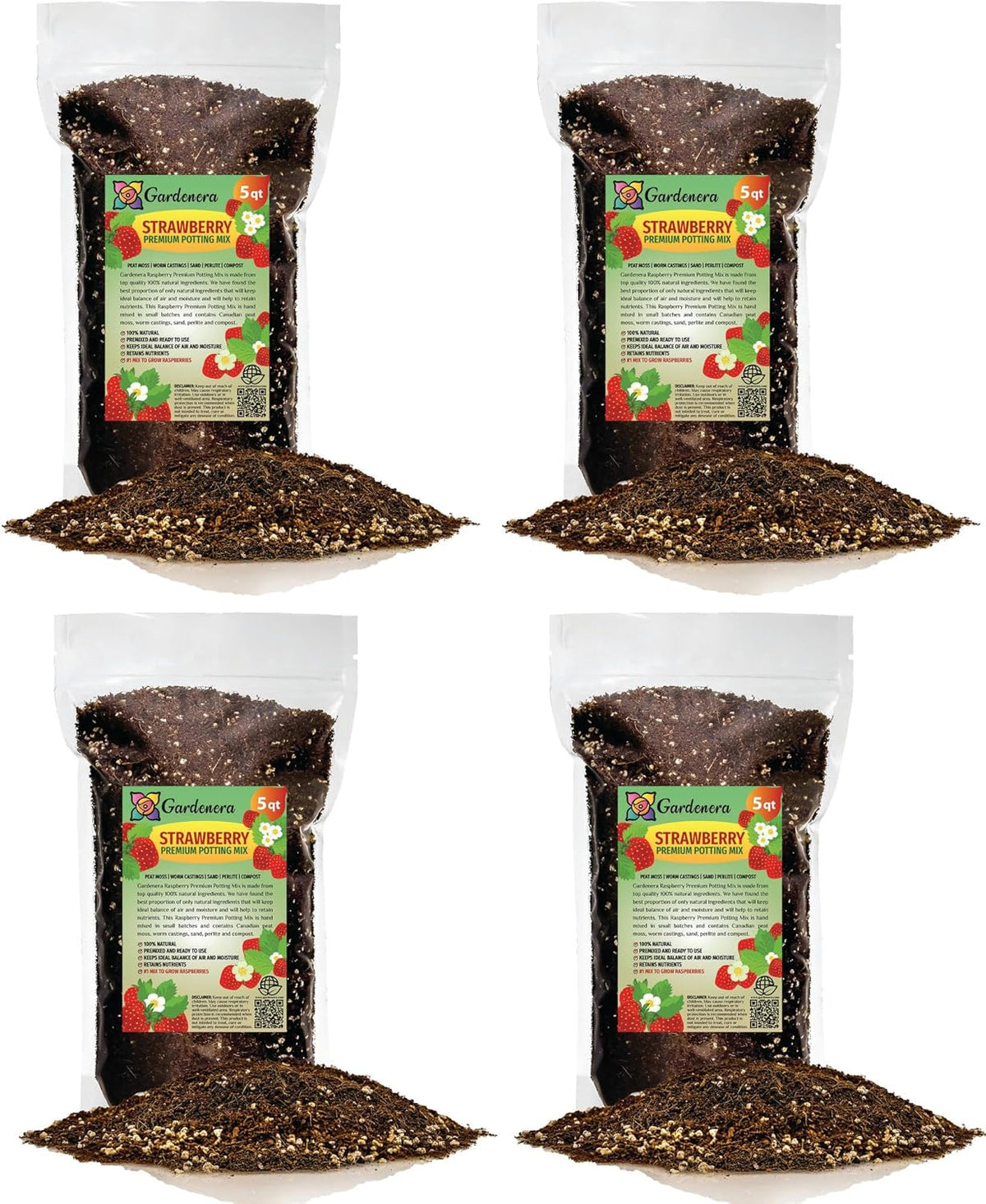Gardenera Strawberry Premium Potting Soil Mix - Ideal Blend for Growing Robust and Flavorful