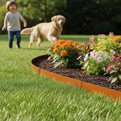 Worth Garden 20ft. Galvanized Steel Landscape Edging - 6-Pack 6.5" x 40" Metal Edging for