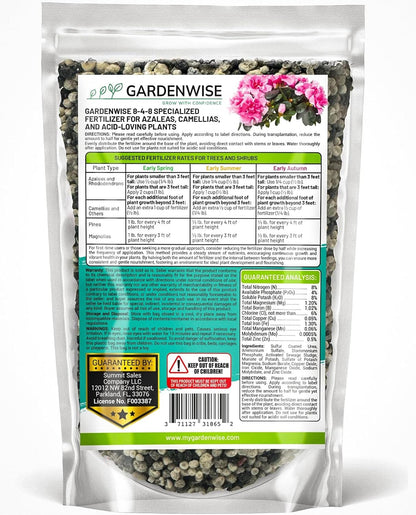 8-4-8 Acidic Fertilizer for Azaleas, Camellias (Camelia), Hydrangeas, Blueberries, Gardenias