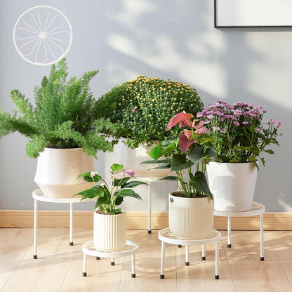 Plant Stand,5 Pack Heavy Duty Flower Pot Stands,Metal Decoration Racks,Round Plant Shelf for