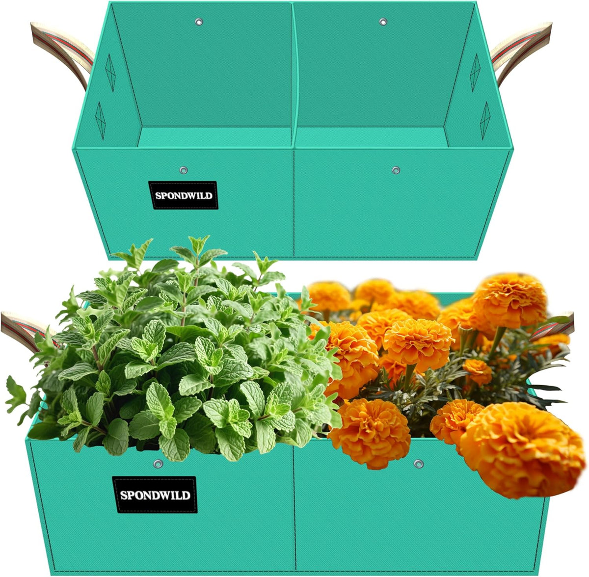 2 Pcs 8 Gallon Rectangle Grow Bags for Growing Potatoes, PE Pots Potato Pots Growing Containers