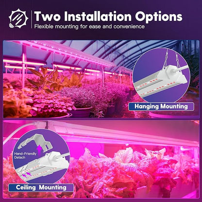 FREELICHT 1 Pack 4ft LED Grow Light, 60W (350W Equivalent), Red Blue (660nm+460nm) Full Spectrum