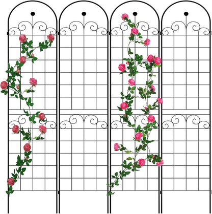 4 Pack Metal Garden Trellis 86.7" H Garden Fence Rustproof Trellis for Climbing Plants Support
