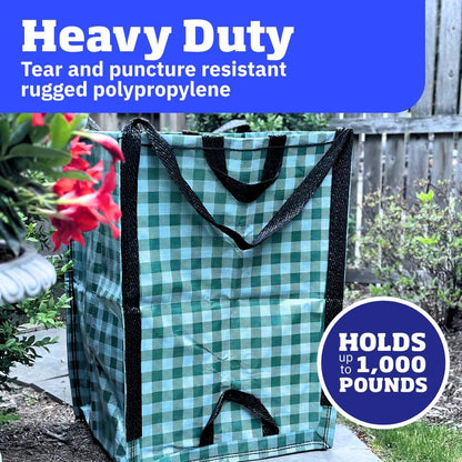 DURASACK Heavy Duty Home and Yard Bags 48-Gallon Reusable Self-Standing Lawn and Leaf Bags Garbage