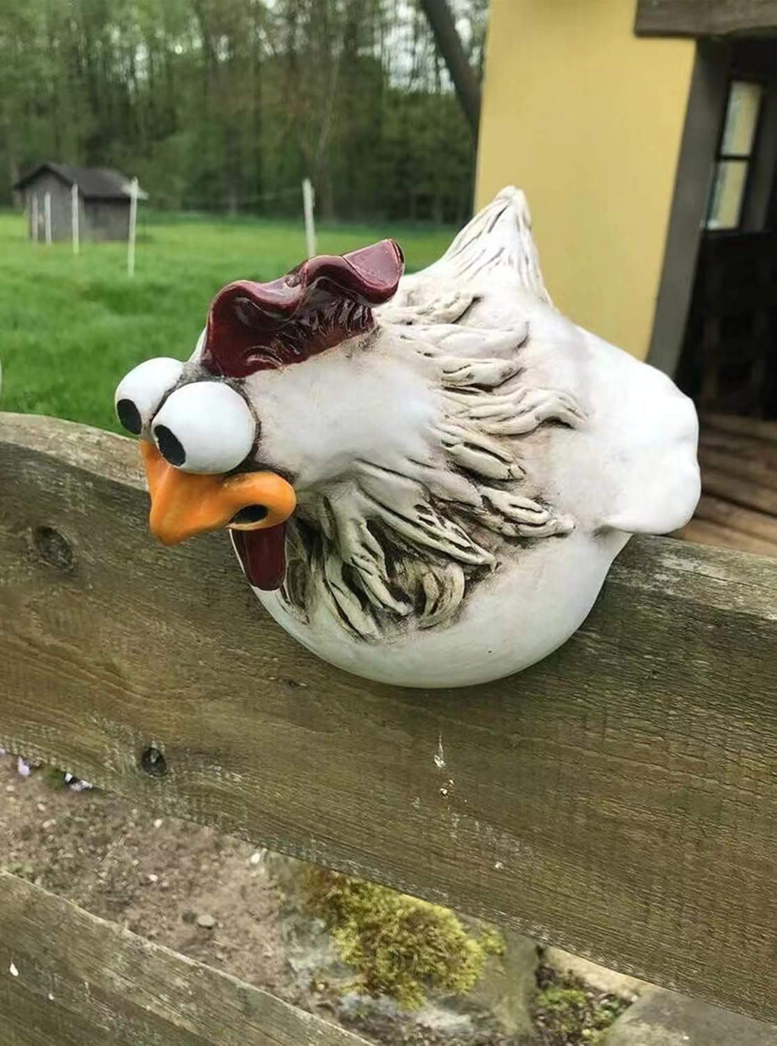 coolboy Chicken Fence Decoration Funny Farm Sculpture Chicken Decorations for Home Garden