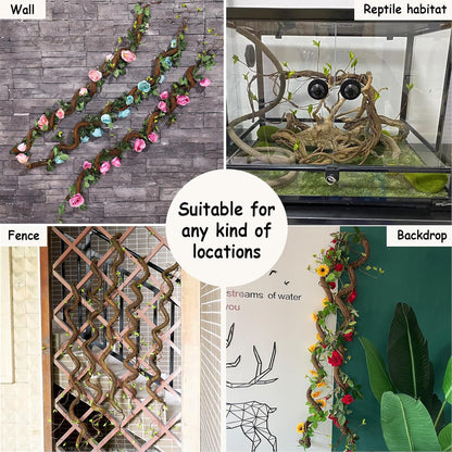 Bendable 63in Artificial Tree Twigs Cane Vine Branches Fake Plants Trunk Garland with Leaves for