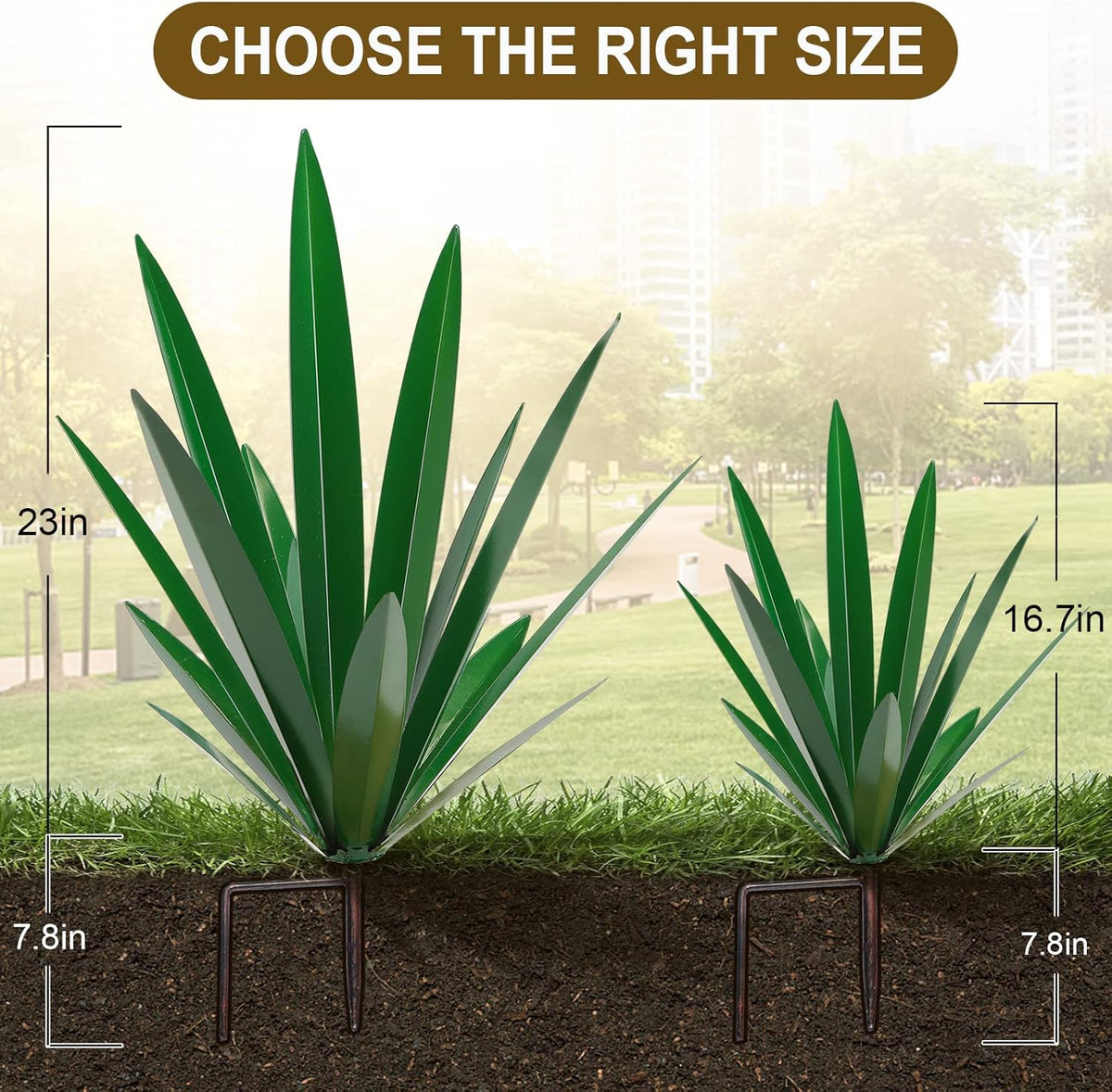 Homight Large Agave Sculpture Rustic Metal Agave Plant Outdoor Interior Decoration Outdoor Lawn