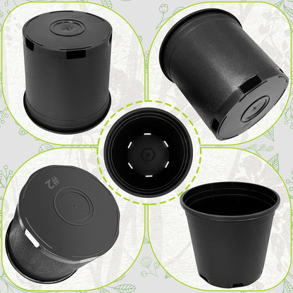 2 Gallon Nursery Pots Plastic Container Injection Molded Pot for Plants Flexible with Drainage