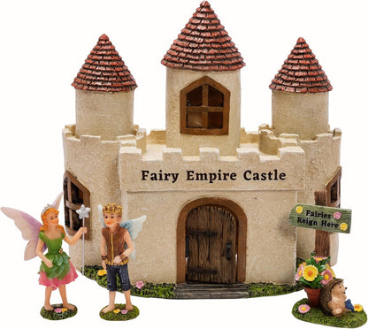 PRETMANNS Fairy House Kit - Fairy Garden Accessories for Outdoor Miniature Village Decor, with