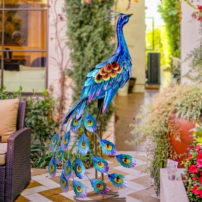 Kircust Peacock Garden Statue and Sculpture, Metal Peacock Yard Art Decor, Standing Bird Outdoor