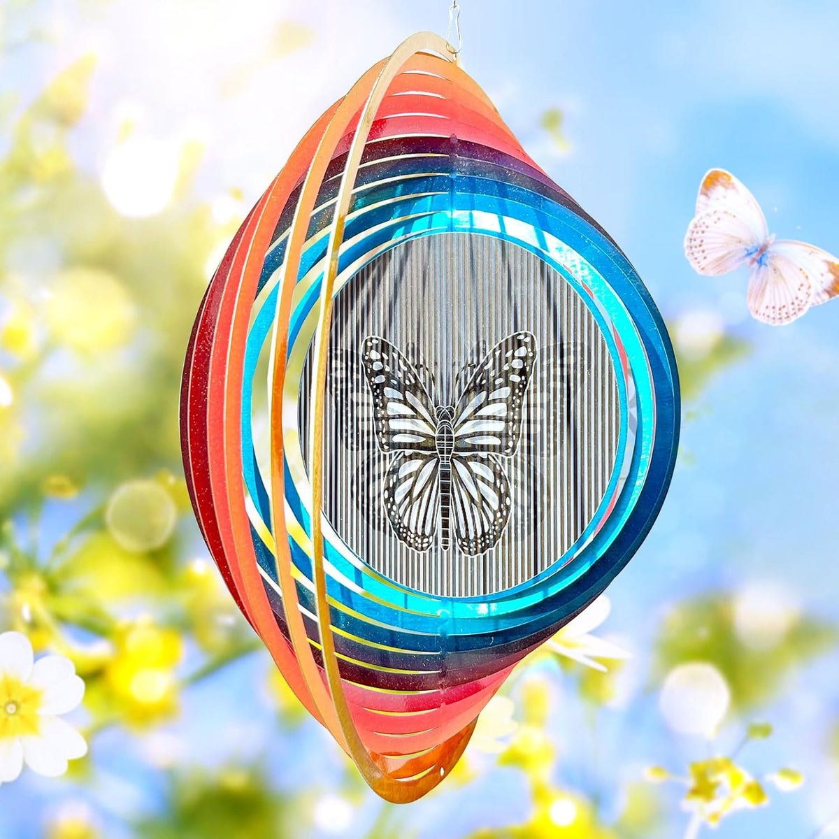 Wind Spinner Creates a Fluttering Butterfly 3D Animations Effect,Wind Spinners Ouddoor Butterfly