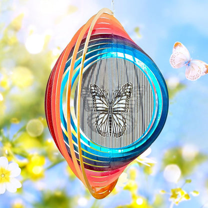 Wind Spinner Creates a Fluttering Butterfly 3D Animations Effect,Wind Spinners Ouddoor Butterfly