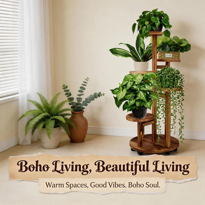 GEEBOBO 5 Tiered Tall Plant Stand for Indoor
