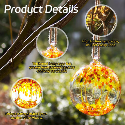 VOREEN 6" Hanging Glass Garden Gazing Ball Hand Blown Glass Witch Ball Christmas Ornament