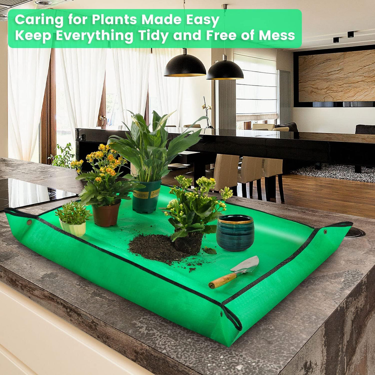 39.5" X 31.5" Large Repotting Mat for Indoor Plants Transplanting and Dirt Control Portable Potting