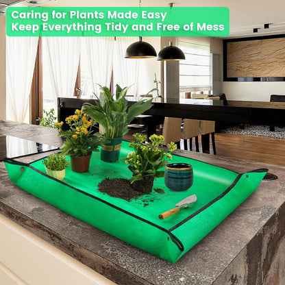 39.5" X 31.5" Large Repotting Mat for Indoor Plants Transplanting and Dirt Control Portable Potting