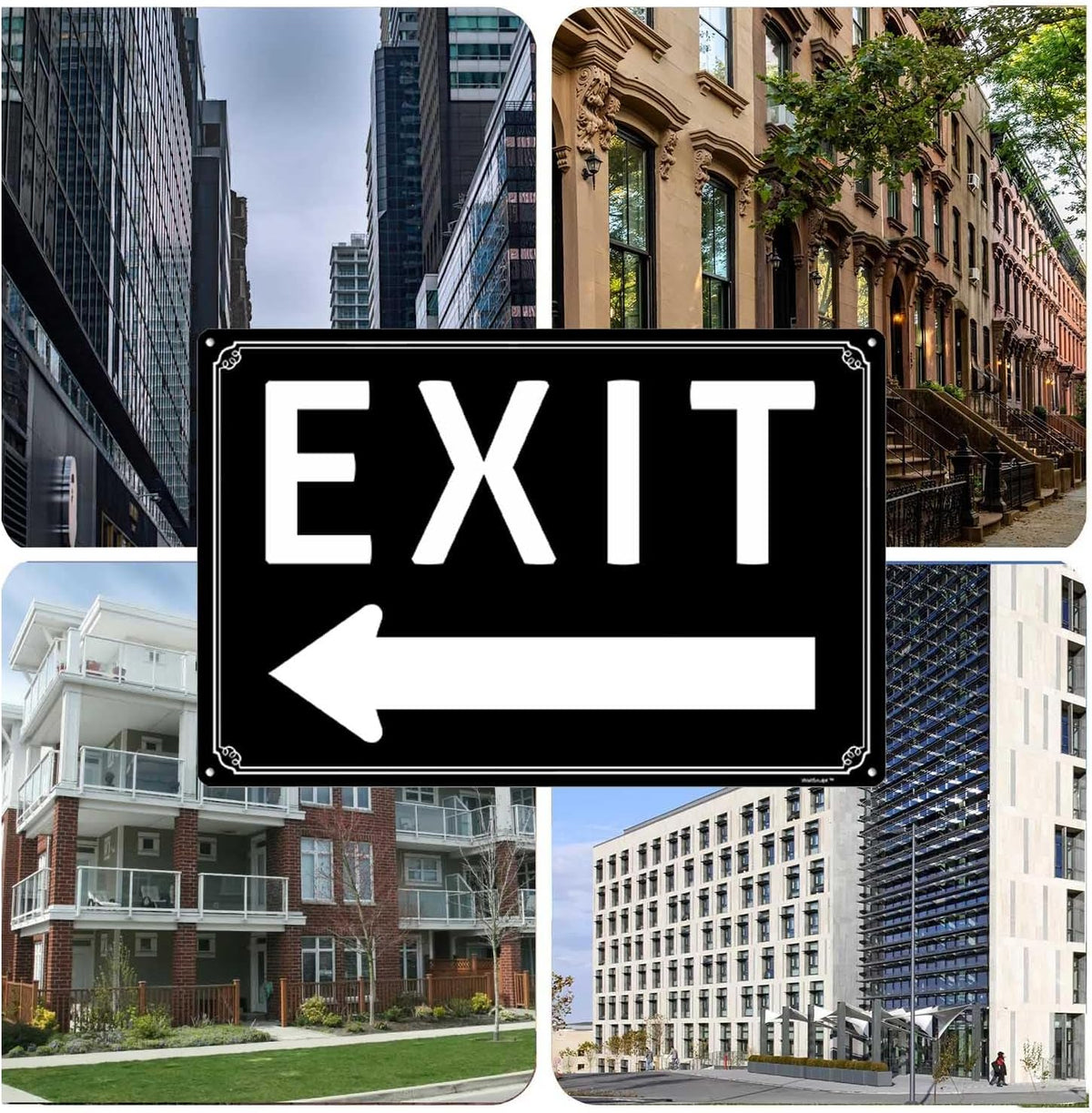 8x12"Exit Sign with Right Arrow - High-Intensity Aluminum Parking Lot Sign, Weatherproof &