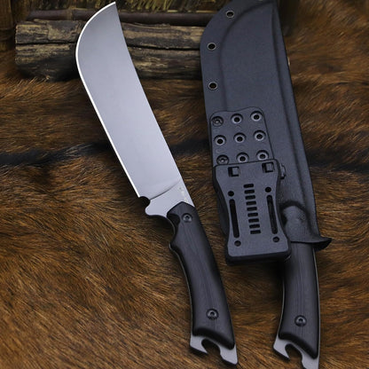 BA-KOR 5MM Full Tang (9CR18MOV) steel 14.1-inch chopping knife+K sheath&5.9-inch cerium igniter can