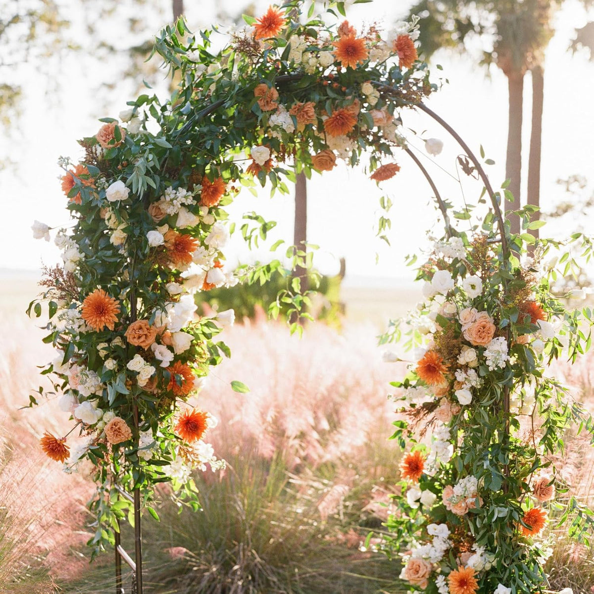 Metal Pergola Arbor, Outdoor Flower Garden Arch Trellis, Steel Garden Arbor for Climbing Plants