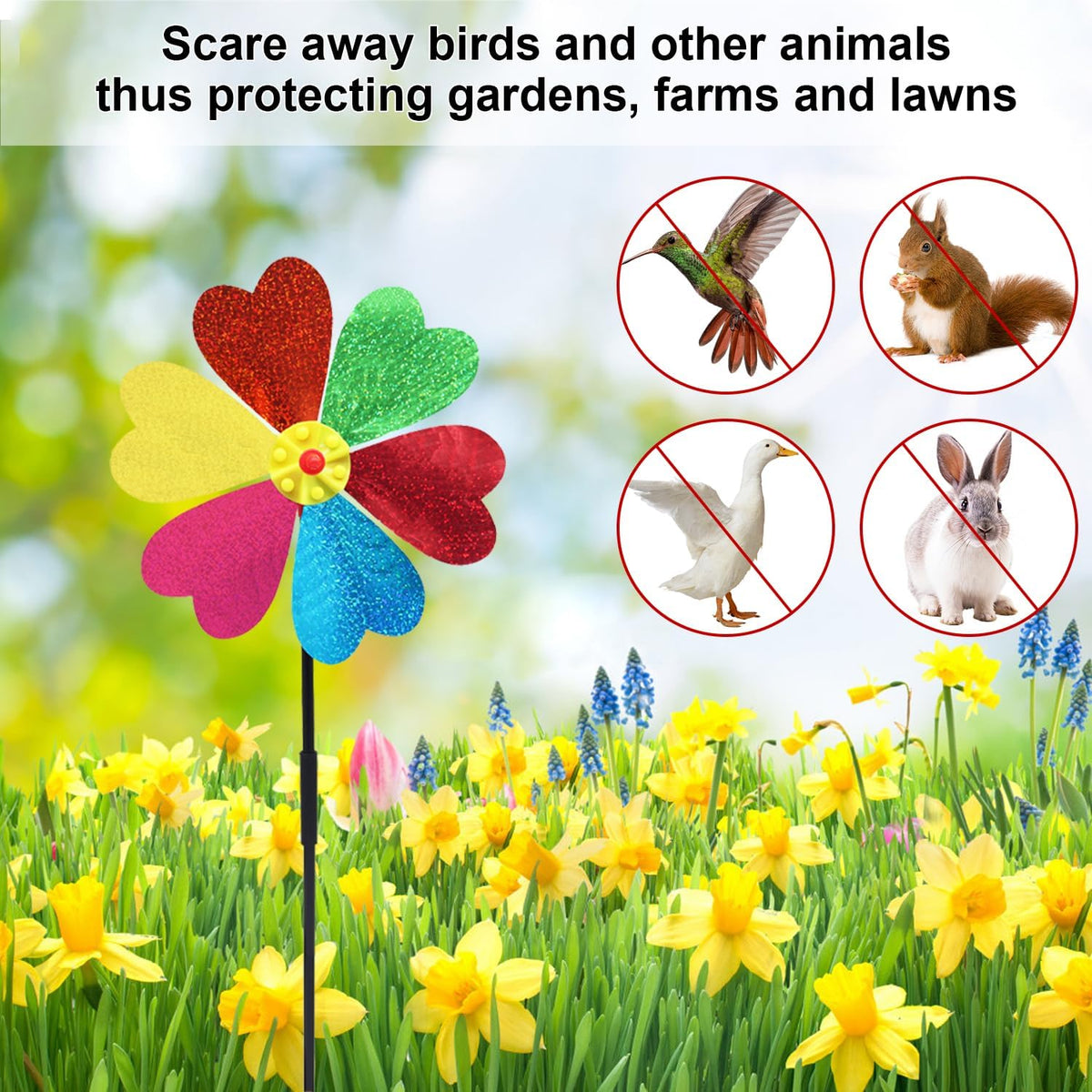 Garden Wind Spinners for Outdoor, Decorative Pinwheel Bee Butterfly Ladybug Windmill Whims