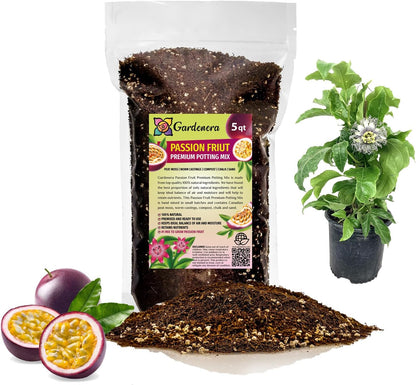 GARDENERA Premium Passion Fruit Potting Soil Mix - Perfect Balance of Nutrients, Drainage, and
