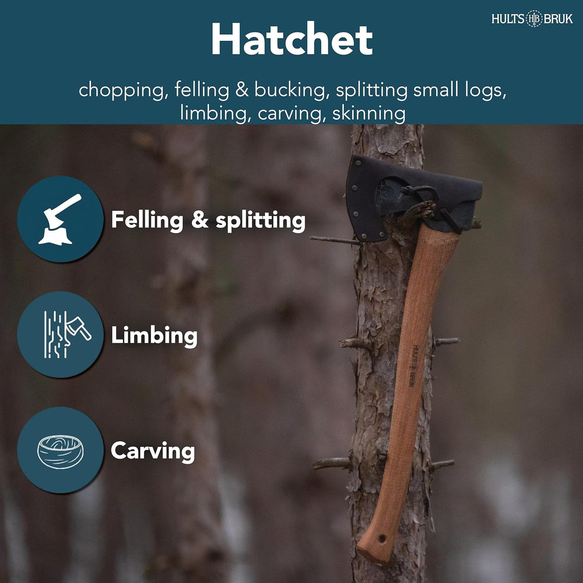 Hults Bruk 840712 Aneby Hatchet - 2 lb Head, 20" Handle