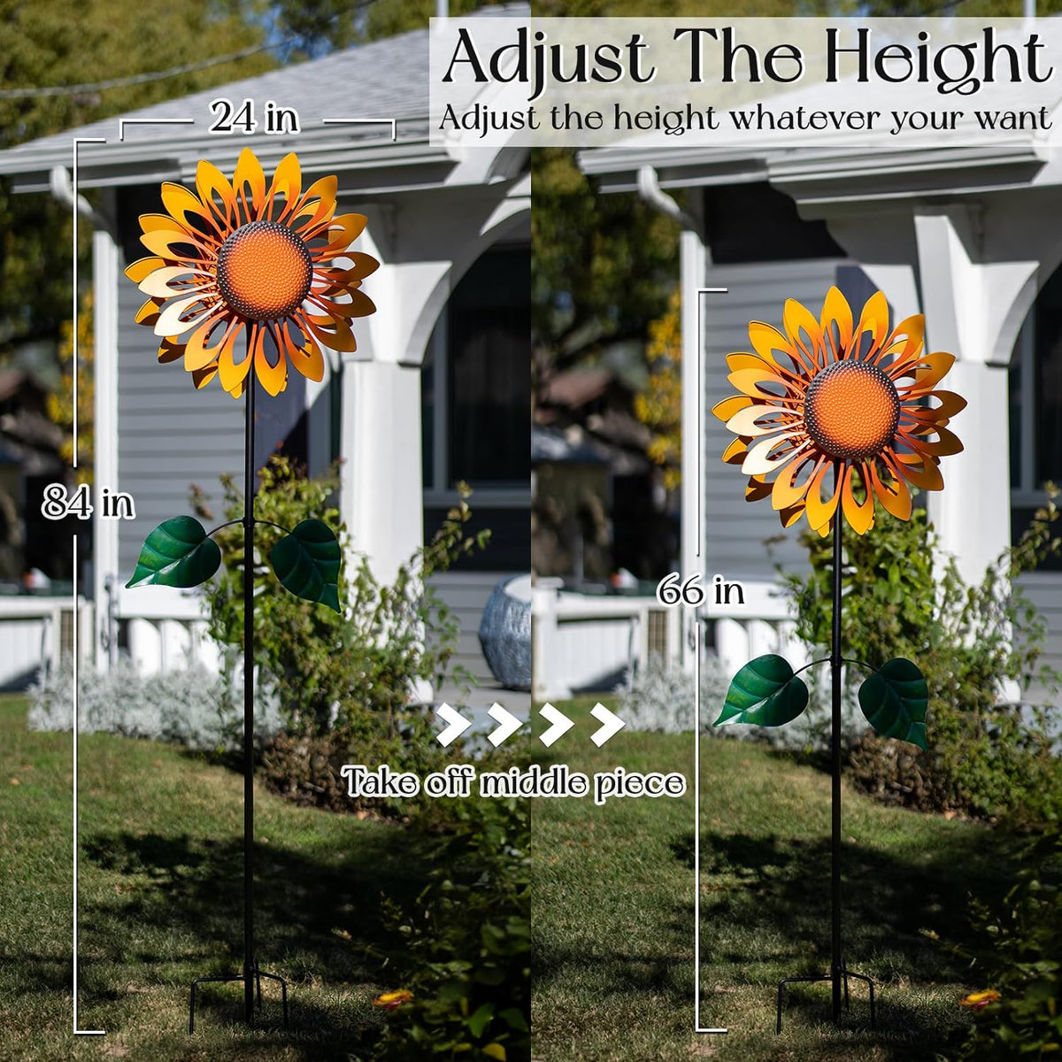 Wind Spinners for Yard and Garden Large, Wind Spinner Outdoor Metal Large, 84 Inch Wind Sculptures