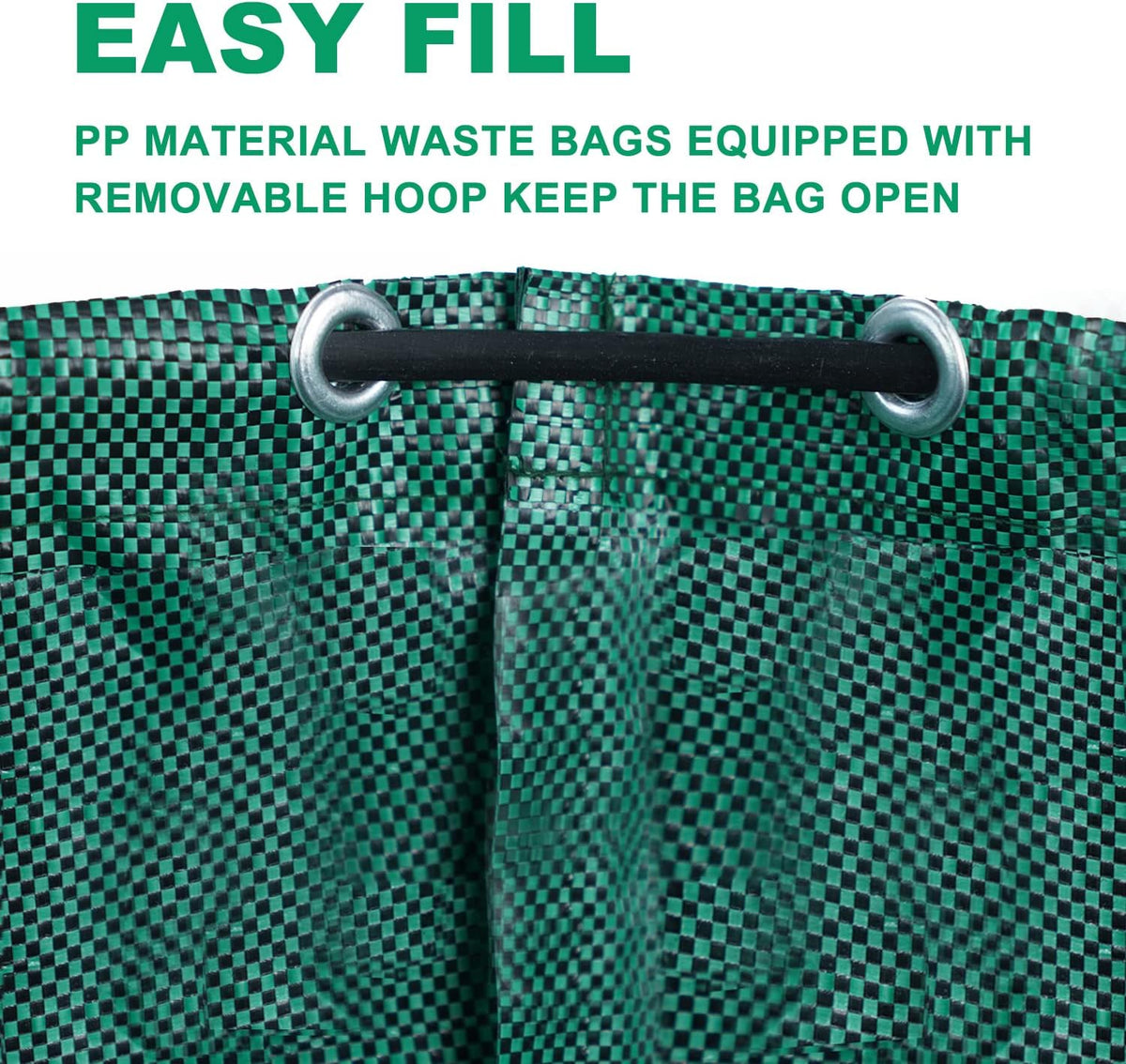 Hugeleaf 3 Packs 72 Gallon Reusable Yard Waste Bags, Collapsible Leaf Bags with Reinforced Handles