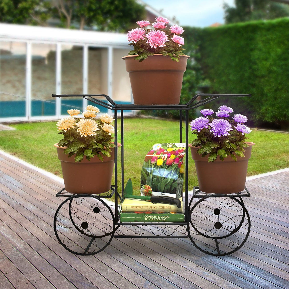 Sorbus® Garden Cart Stand & Flower Pot Plant Holder Display Rack, 6 Tiers, Parisian Style - Perfect
