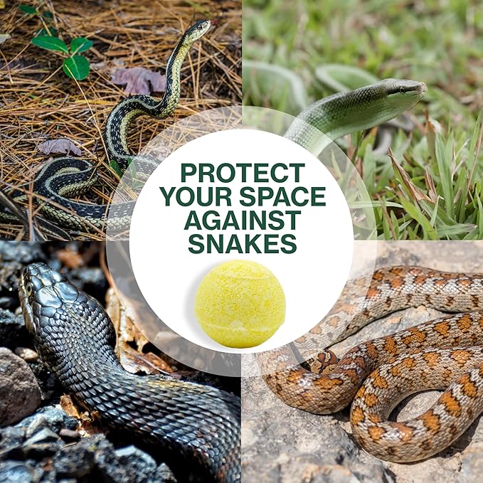 15 Pack Snake Repellent Balls for Yard – Natural Snake Away Repellent, Pet & Plant Safe, Indoor