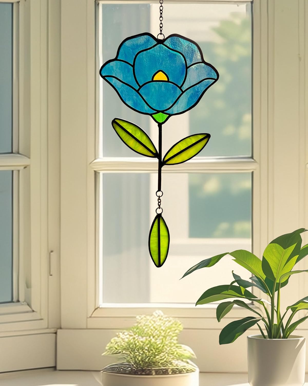 Stained Glass Window Hangings, Handcrafted Garden Suncatchers for Window and Home Decor, Unique