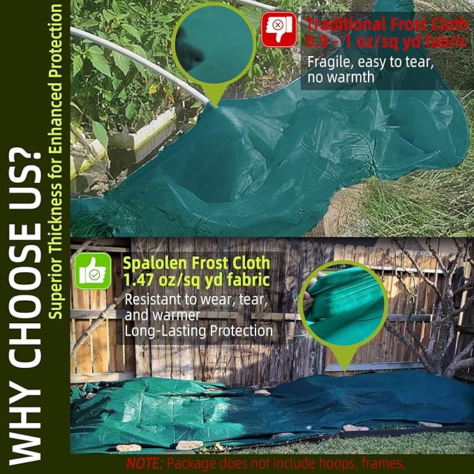 Plant Covers Freeze Protection, 10ft X 50ft Floating Row Cover 1.47 oz/yd² Fabric, Garden Frost