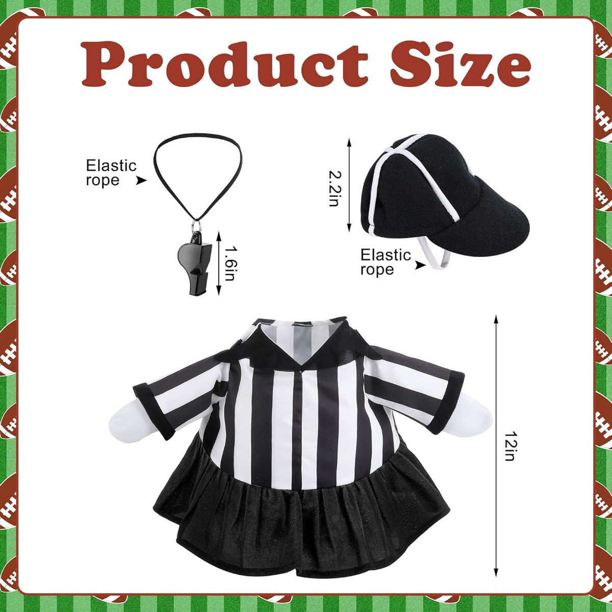 3 Pcs/Set Referee Porch Goose Outfits, Lawn Goose Statue Women Referees Costume, Garden Goose