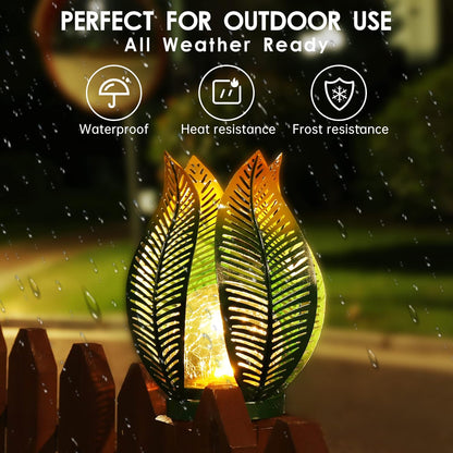 Solar Garden Lights Outdoor Decorations Garden Decor,Crackle Globe Glass,Gardening Gifts Waterproof