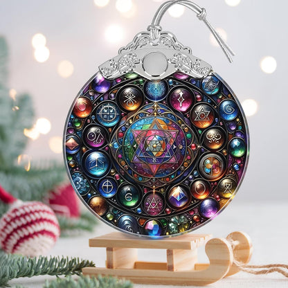 Alchemy Stained Glass Ornament - Christmas Ornament - Christmas Decorations for Tree - Holiday