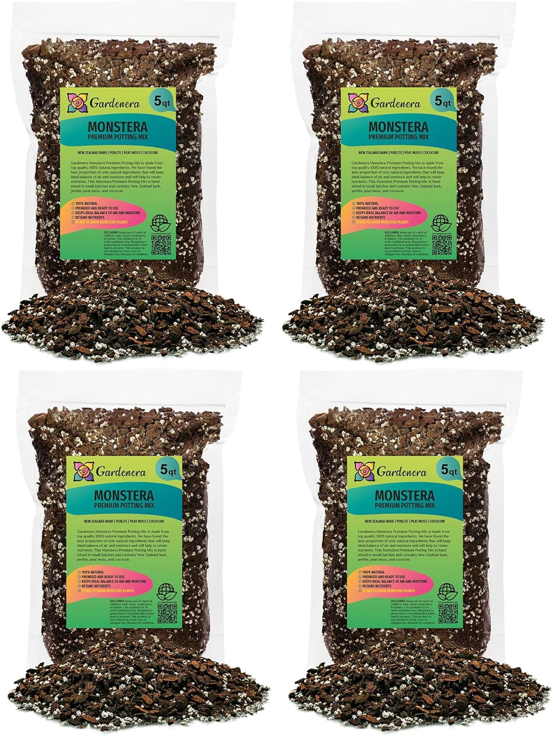 Premium Monstera Soil Mix by Gardenera - 20 Quart - Perfect Drainage and Moisture Retention for